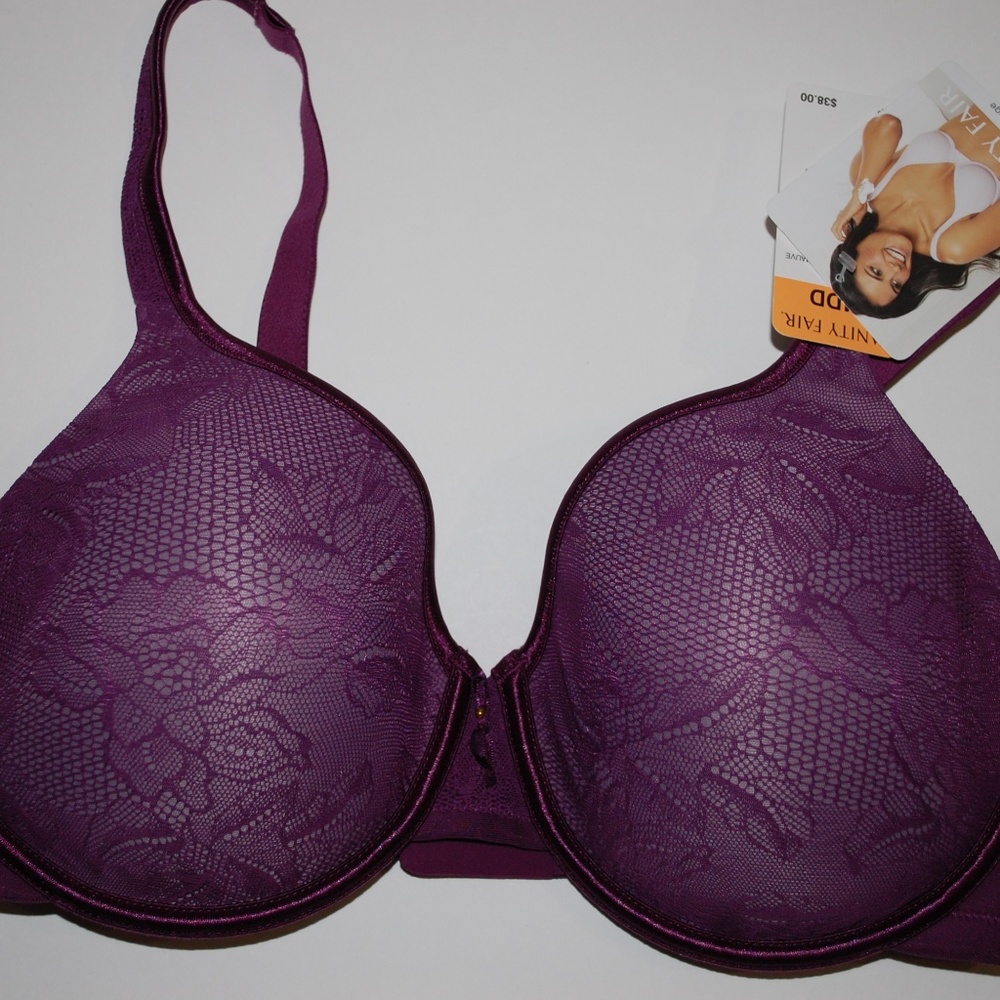 NWT Vanity Fair Purple Underwire Light Padding